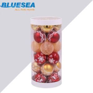6cm/24PCS Gold and Red Painted Ball Set Christmas Tree Pendant Decoration Ball