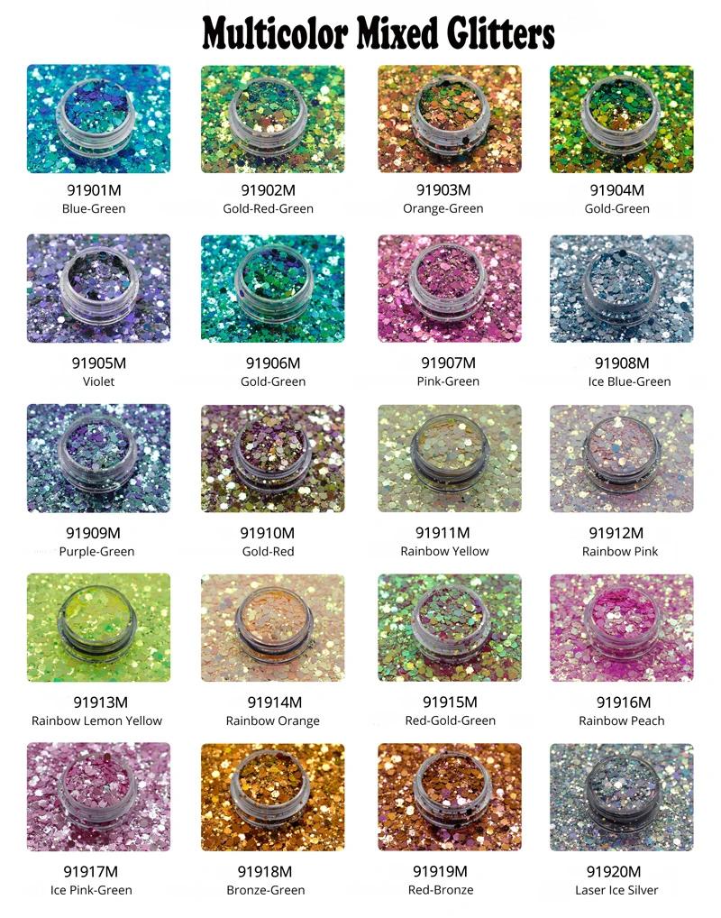 Mixed Chunky Glitter Color Shifting Chameleon Polyester Craft Glitter