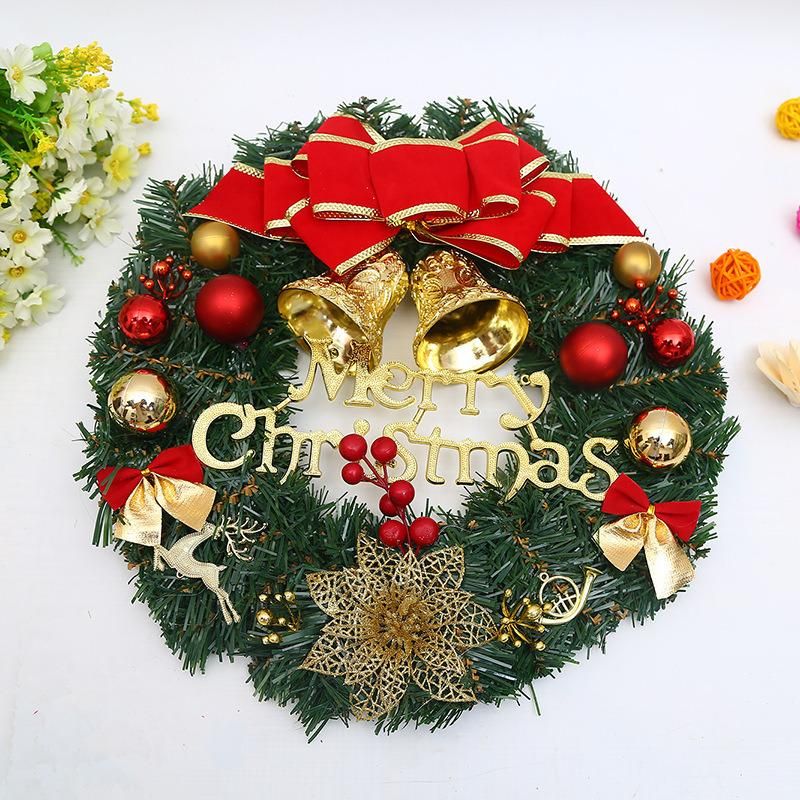 Christmas Wreath Rattan Circle Decorative Ball Ornament Artificial Flower