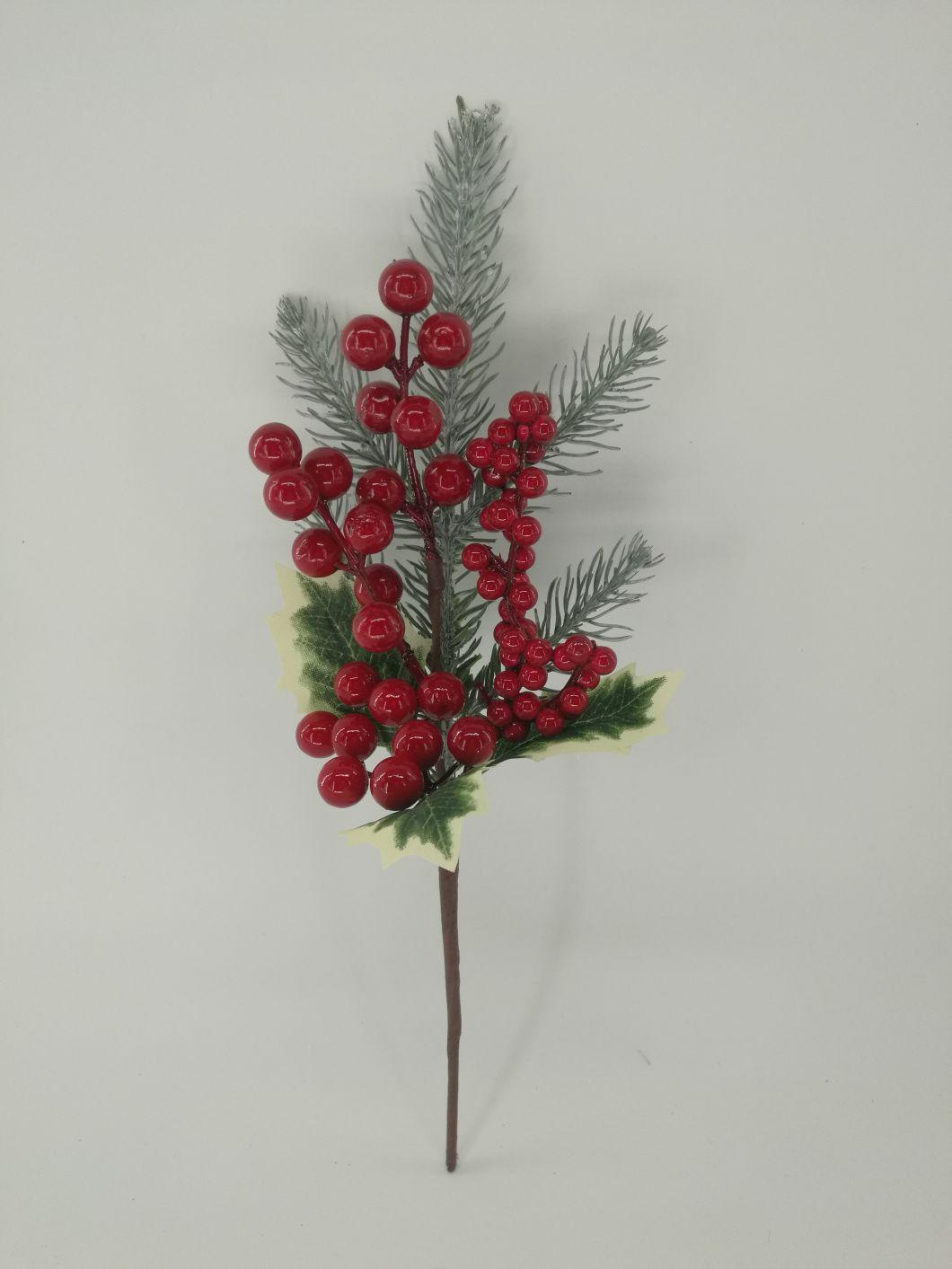 Artificial Decorative Red Foam Berry Long Stem Handmade Stem Christmas Berry Blossom Branch Christmas Artificial Berry Fruit