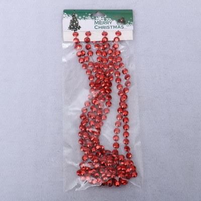 Best Selling Christmas Decoration 2.7m*10mm Flat Red Color Plastic Bead Garland