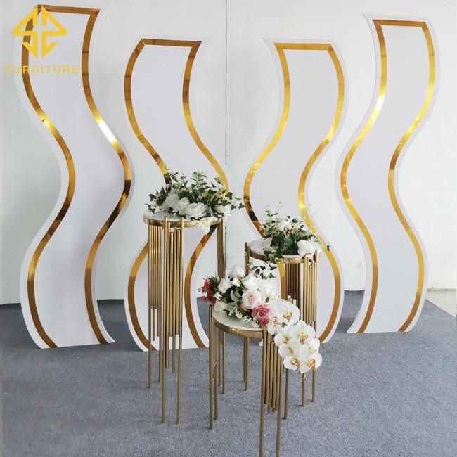 S Shape PVC Stand Wedding Decoration Luxury Event Wedding Backdrop Flower Stand Wall