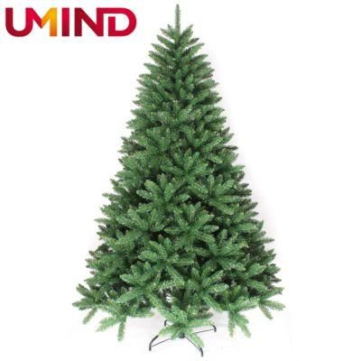 Yh2058 Outdoor Metal Stand Artificial Christmas Tree 210cm Cuspidal PVC Christmas Tree
