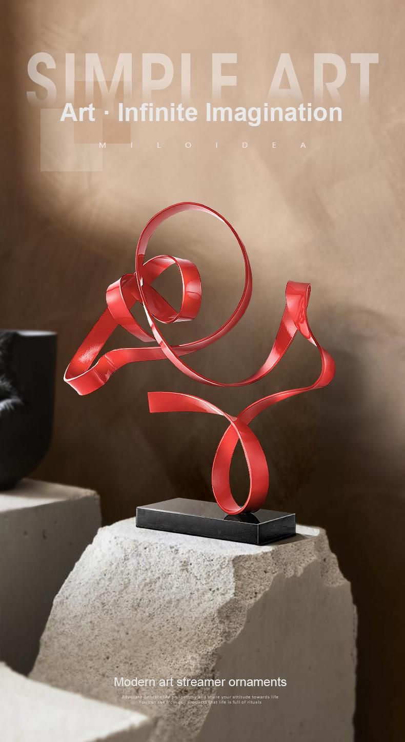 Modern Table Centerpieces Red Living Room Accessories Home Decor Metal Hardwar Ribbon Decoration