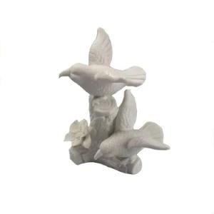 Garden Decoration White Ceramic Bird Craft