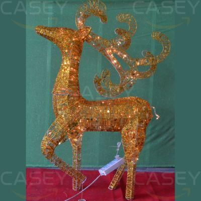 Christmas Reindeer Decor Light LED Lights Stand Deer Pattern Plug-in Decorative Light, Xmas Ornament Pre-Lit Buck Deer Lamp for Garden Yard in