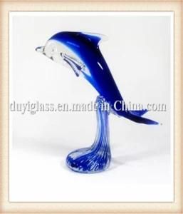 Blue Dolphin Blow Glass Ornament Craft for Gift