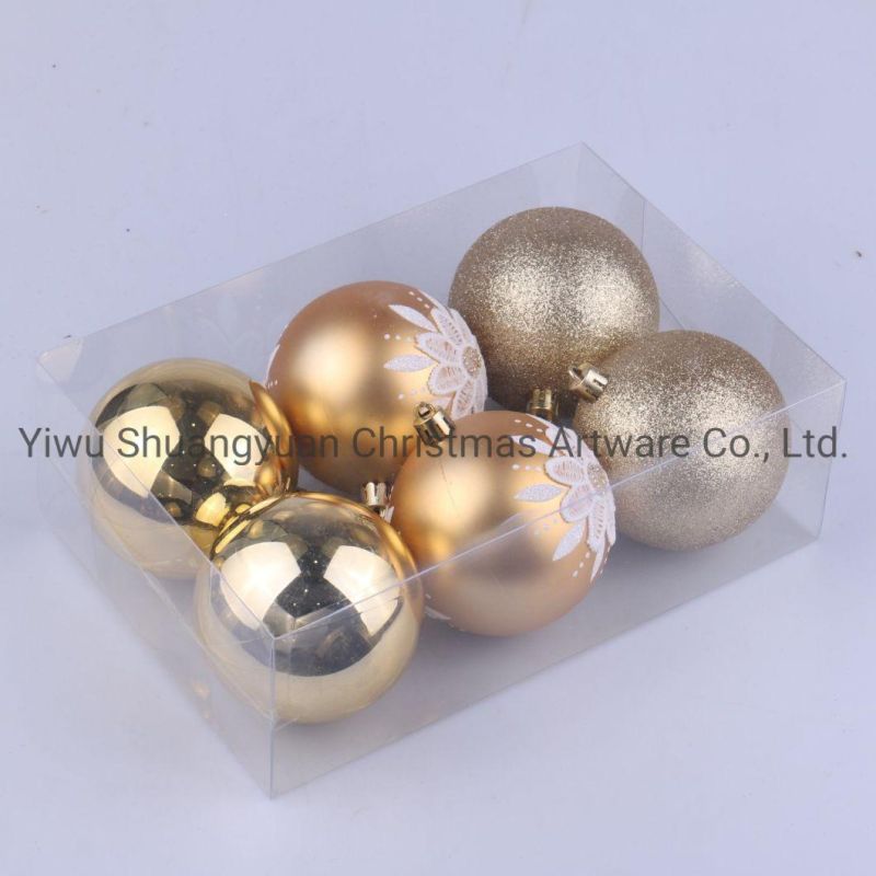 8cm Plastic Christmas Shiny Matte Glitter Ball Assorted Christmas Balls