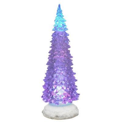 Tianhua Mini RGB Color Change Glitter Crystal Christmas Tree LED Lights Lamp Decoration Toy