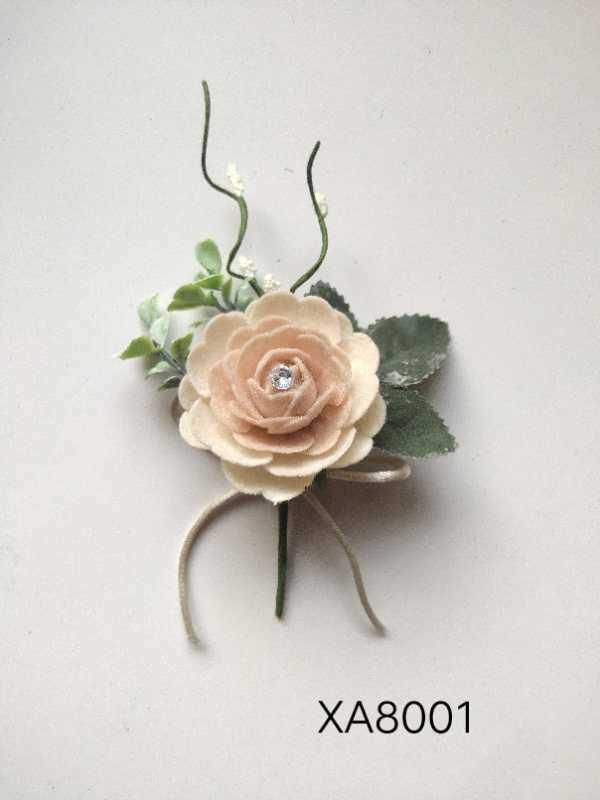 Silk Artificial Flowers Christmas Picks Single Rose Stem Floral Ornament for Xmas Decoration