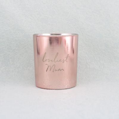 Hot Sale Sparkling Pink Glass Candles for Valentine&prime; S Day 7.35oz
