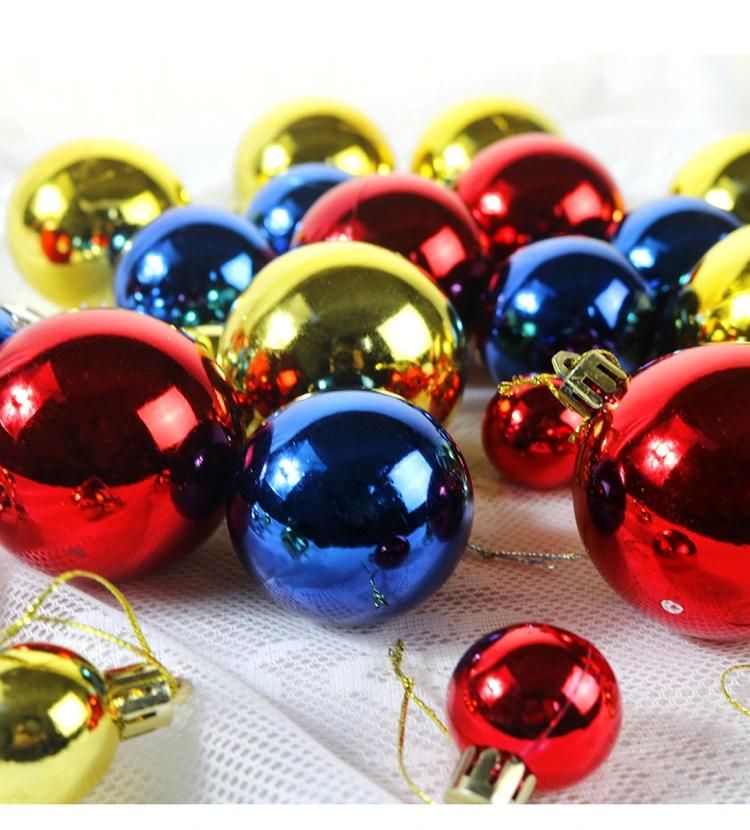 Hangable Christmas Tree Decoration Ball Plastic Colorful Xmas Tree Balls for Christmas Ornaments 3-10cm