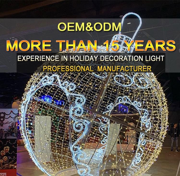 Commercial Festival Decor 3D Motif Giant Christmas Ball LED Lights