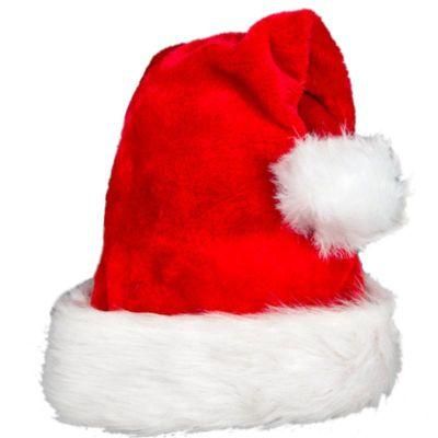 Hot Sale Plush Trim Christmas Costume Santa Christmas Hat