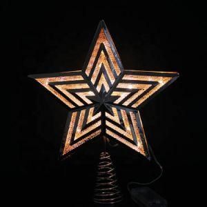 Wholesale LED Cima Copa Wipfel Xmas Tree Decor Metal Christmas Star Treetop