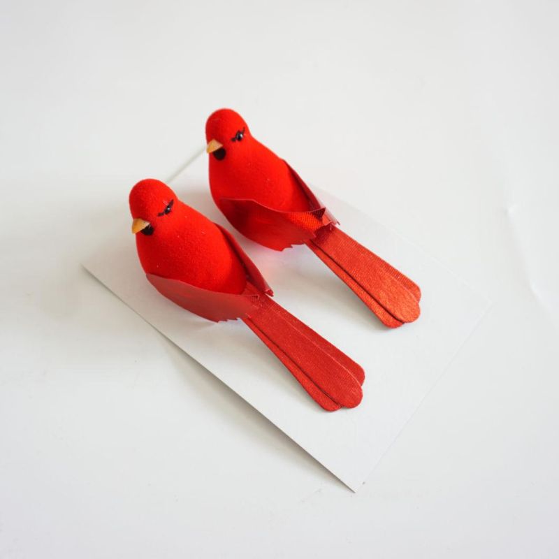 Artificial Decorative Fake Feather Birds Artificial Birds for Decoration, Floral Arrangements and Arts & Crafts Red Cardinal