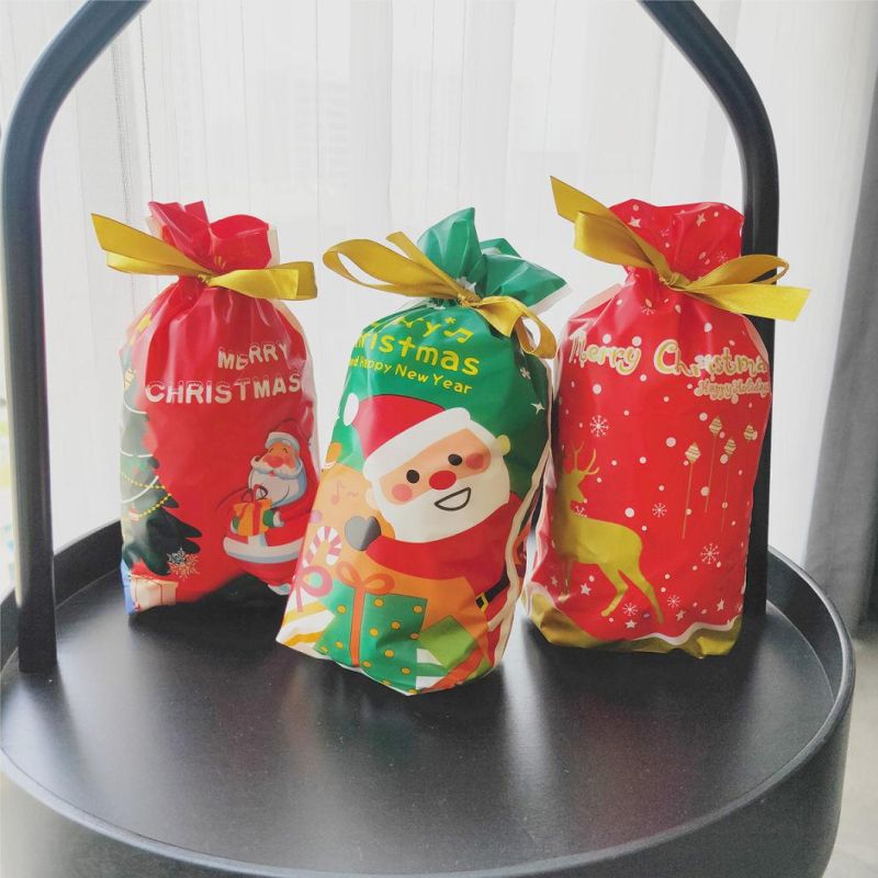 Christmas Packaging EVA Candy Biscuit Gift Wrapping Food Drawstring Bag