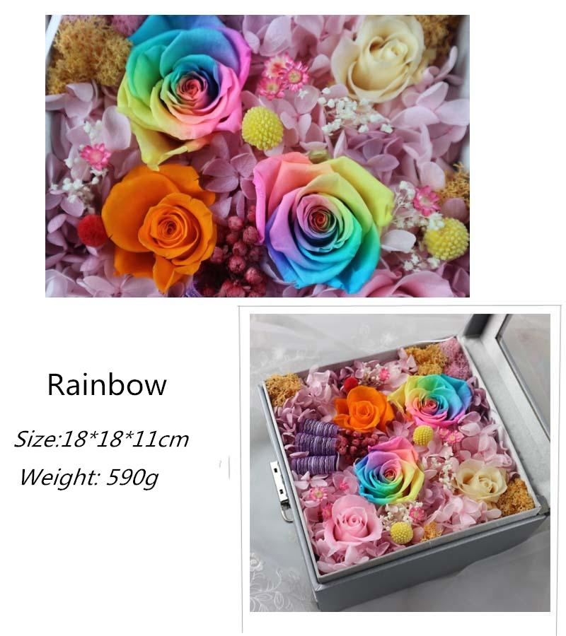 Necklace Jewelry Drawer Preserved Everlasting Real Roses Flower Gift Box for Home Decoration