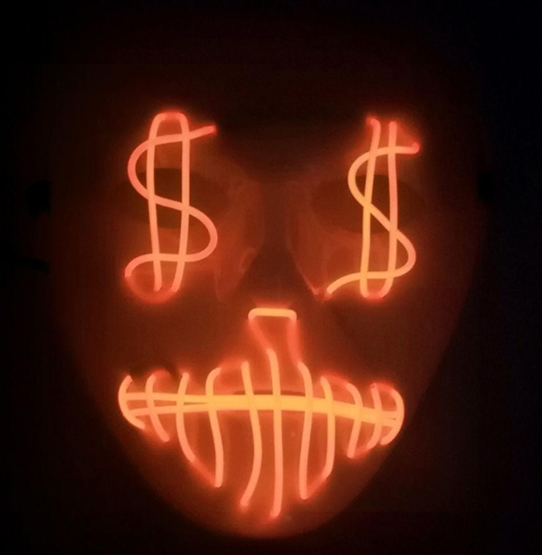 EL Cold Light Flash USD Dollar Mask Party Mask