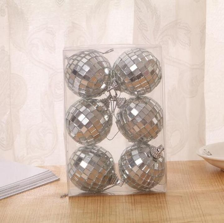 Disco Silver Mirror Glass Glitter Reflective Christmas Thunder Ball