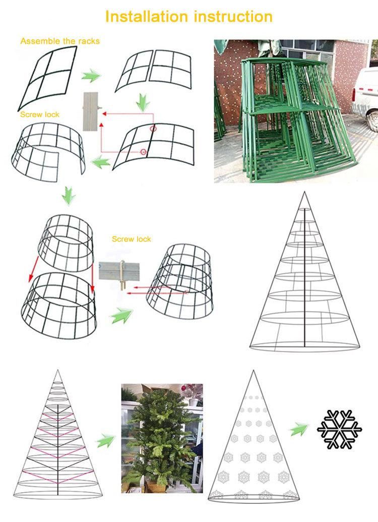 Commercial Flocked Metal Natural RGB Christmas Tree