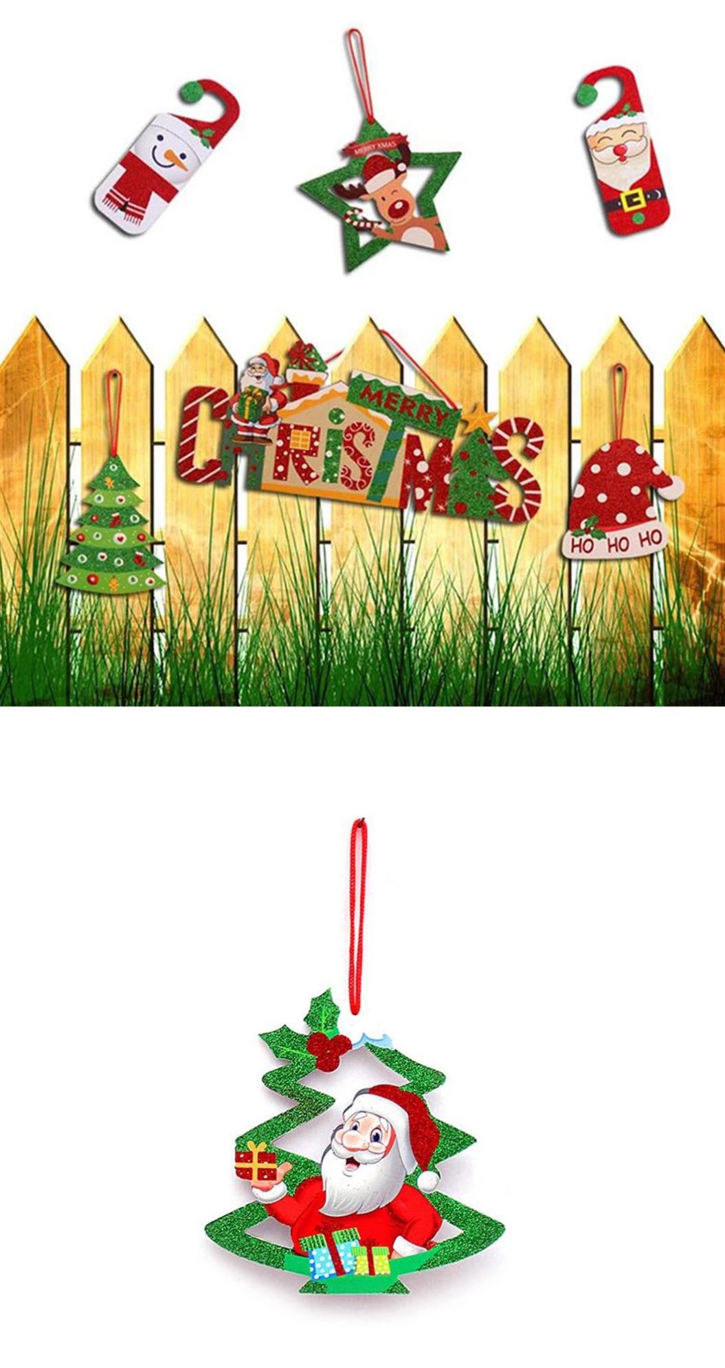 Christmas Decoration Supplies Door Handle Hanging Santa Snowman Pattern Pendant Christmas Products