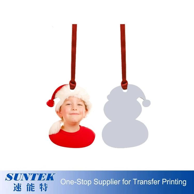 Good Seller MDF Custom Photo Christmas Hanging Ornament Blank Christmas Tree Snowman