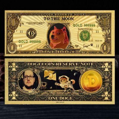 Dogecoin Coin Gold Banknote Cute Dog Pattern 2021 New Dogecoin Commemorative Dog Collection