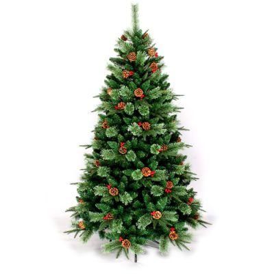 Yh1961 Christmas Decoration Pine Cone Rede Berry Pine Needle PVC+PE Artificial Christmas Tree