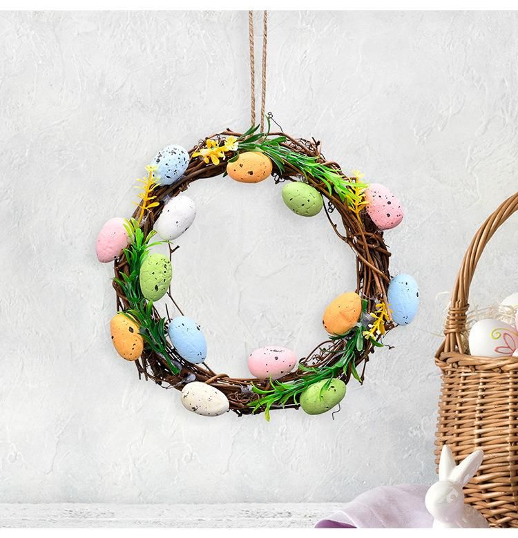 Artificial Pink Christmas Easter Wreath Wedding Scene Decoration Holiday Window Hanging Wreath