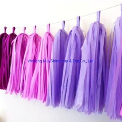 Wholesale Party Paper Decoration Custom Craft 35cm Multi-Color Tissue Paper Tassel Garland