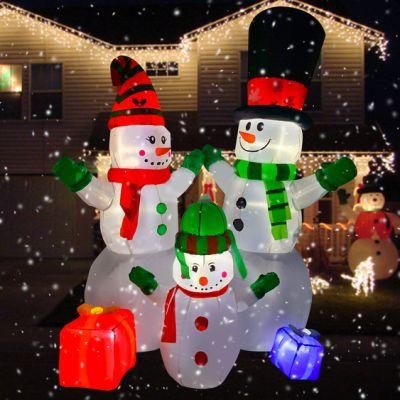 Airblown Inflatable Snowman Family with LED Light for Yard Lawn Home Decorations