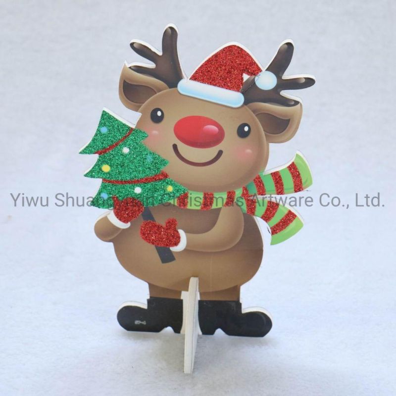58cm New Design Kt Board Deer Christmas Paper Sticker Christmas Window Sticker