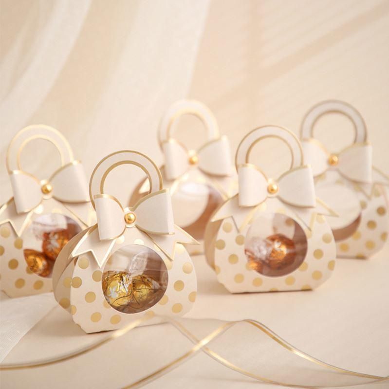 Creative Champagne-Colored Candy Box Wedding Hand Gift Wrapping Paper Box