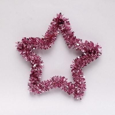 Hot Sale Chistmas Tree Decorative Silver 30cm Pet Christmas Star Shape Wreath