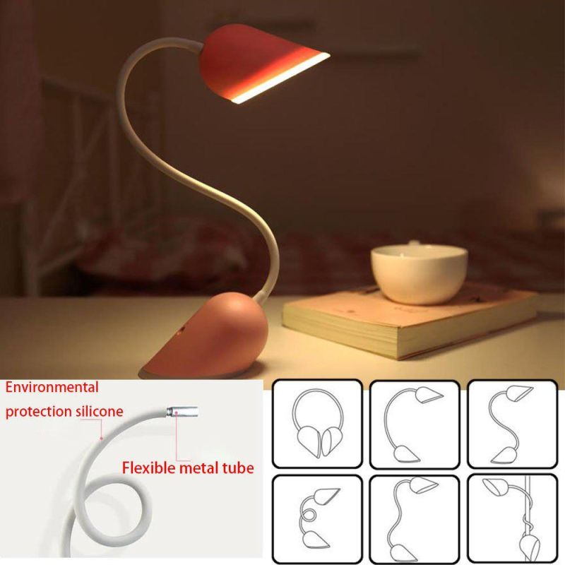 Rechargeable Cute Heart Shape LED Book Light Reading Lamp