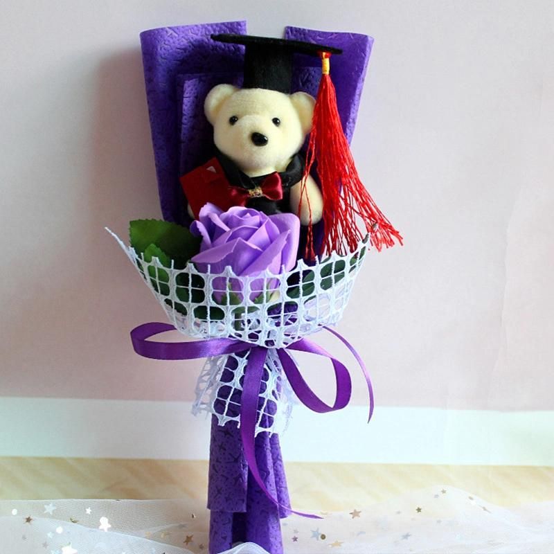 Congrats Grad Gift Graduation Bear Teddy Graduation Bouquet Rose Flower Bear Party Decorations Supplies Favor