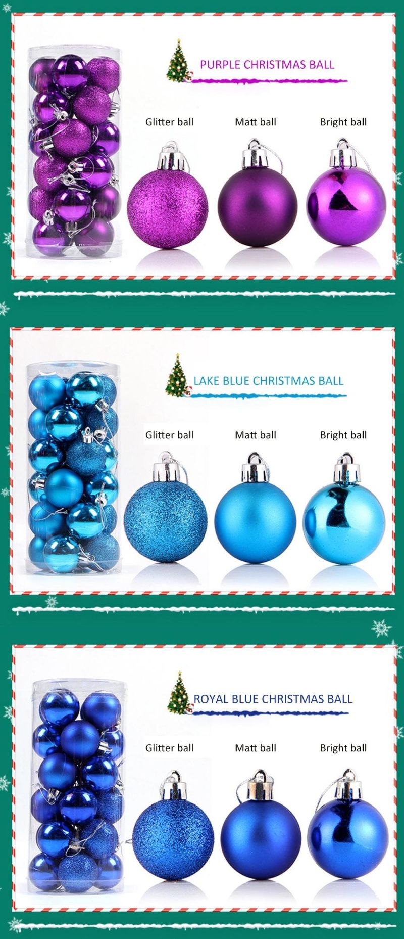 High Quality Custom Colorful Plastic Christmas Ball