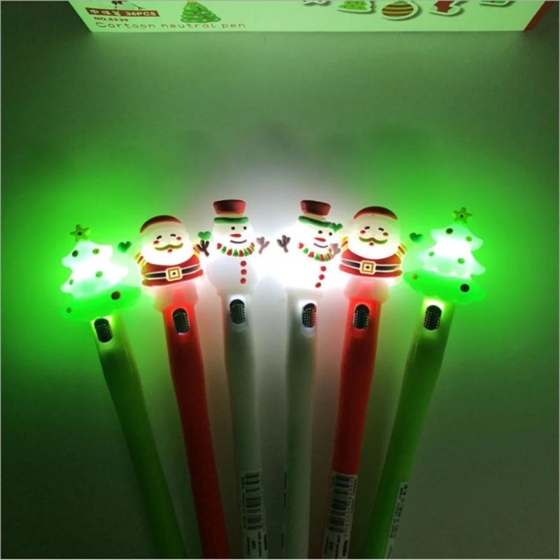 Christmas Santa Claus/Christmas Tree/Snowman Light-up Pen Kid′ S Pen Gift