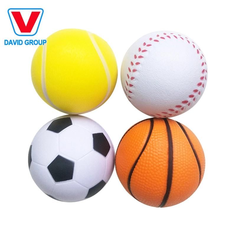 Customized PU Basketball Volleyball Soccer Ball Football Shape Foam Stress Ball Size