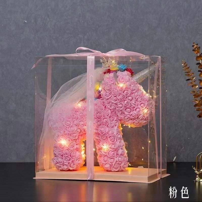 2021 Hot Selling New Design Rose Flower Unicorn Big Size PE Flower Rose Artificial Unicorn Girlfriend Valentine Gifts