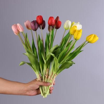 Artificial Latex Tulip Flowers PU Real Touch Tulip for Party Home Wedding Decoration