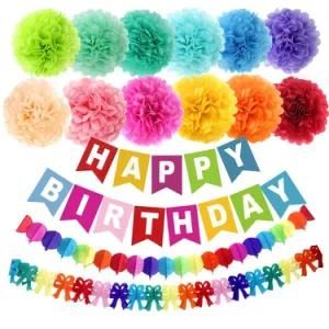 Umiss Paper Bunting Banner Graduation Birthday Wedding Party Paper Decorations