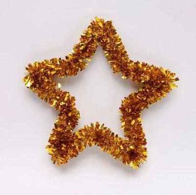 Cheap Price Chistmas Tree Decorative Champange 30cm Pet Christmas Star Shape Wreath
