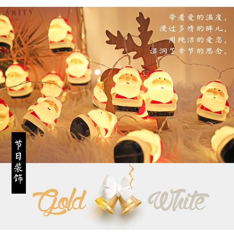 Garland Merry Christmas Decor for Home Xmas New Year 2022 Snowman Santa Claus String Light