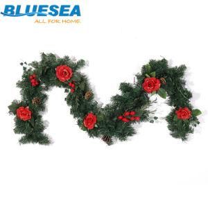 Rattan 2m Luxury Hanging Ornaments Christmas Decorations Red Flower Garland