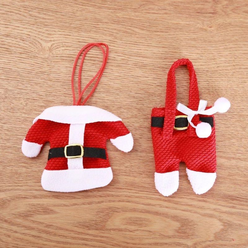 Santa Claus Knife Fork Holder Bags Merry Christams Decor Gift