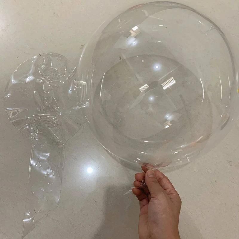 Hot Selling 12 18 20 24 36 Inch Stretchable Transparent Clear Round Bobo Plastic Bubble Balloon for Party Decor