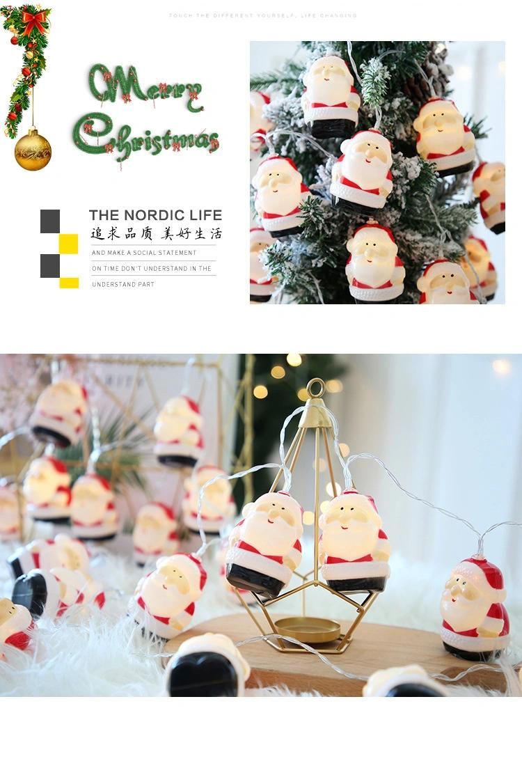 Garland Merry Christmas Decor for Home Xmas New Year 2022 Snowman Santa Claus String Light