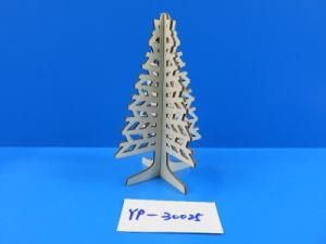 3D Christmas Decoration Wooden Tree in White